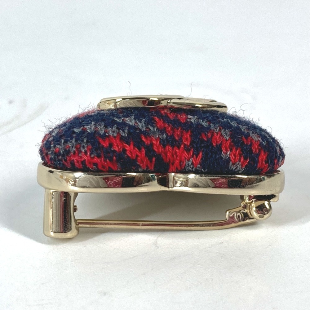 Chanel Red Logo Brooch View 6